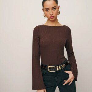 Reformation Miller Knit Top / XS/ Brown (NEVER WORN -  TAGS ON)